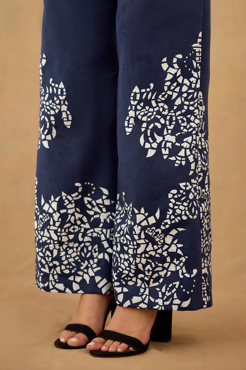 Blue Suede Laser Cut Co-ord Set