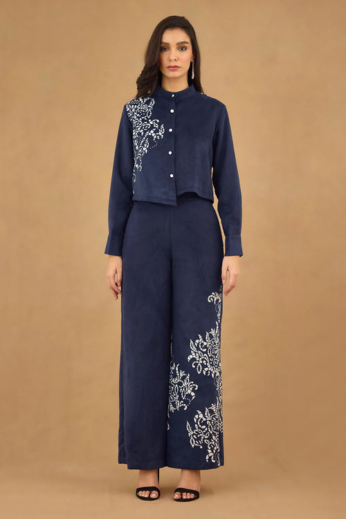 Blue Laser Cut Co-ord Set