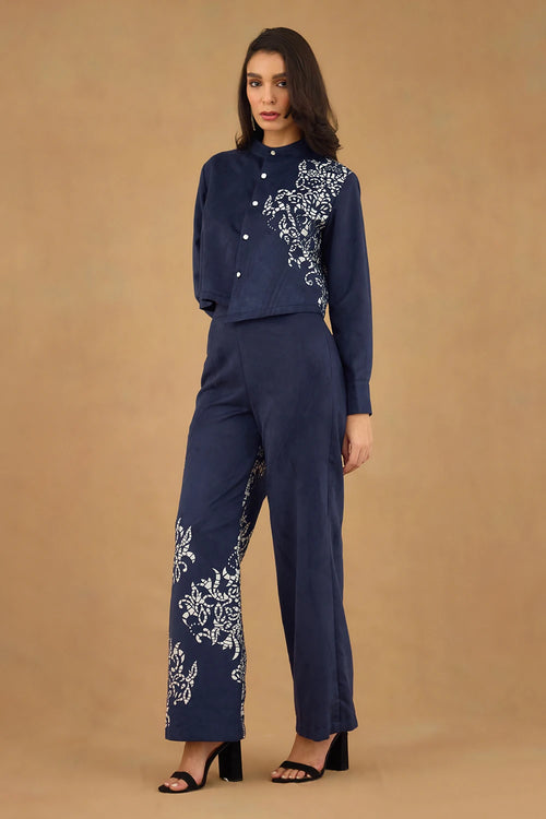 Blue Laser Cut Co-ord Set