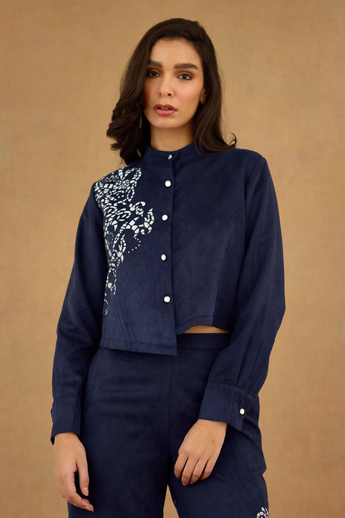 Blue Laser Cut Co-ord Set