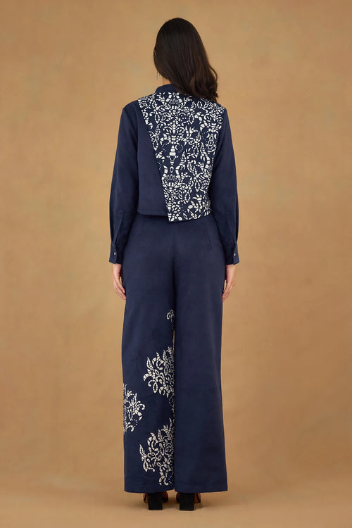 Blue Laser Cut Co-ord Set