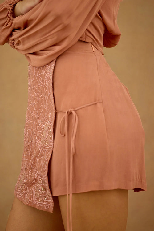 Coral Embroidered Co-ord Set