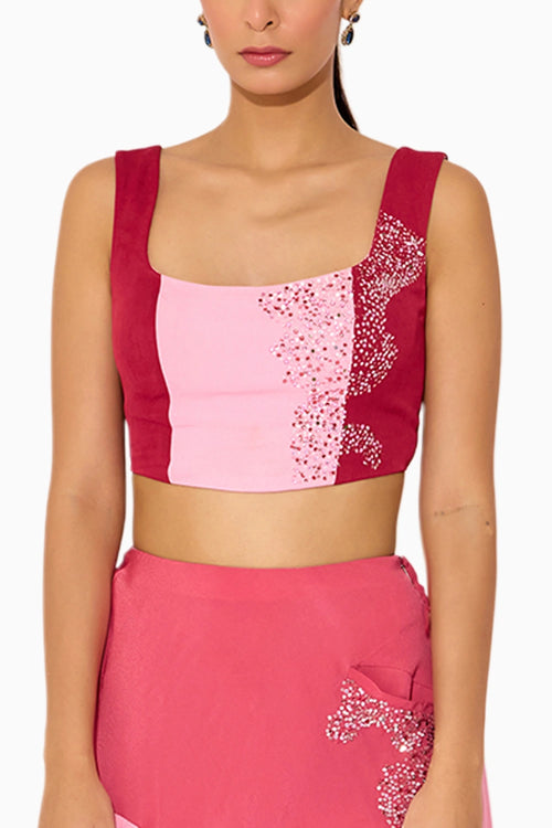 Pink Corset Top Set