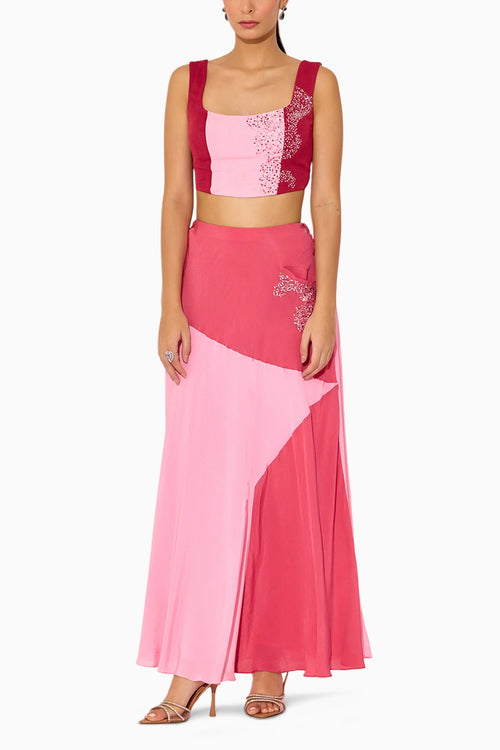 Pink Corset Top Set