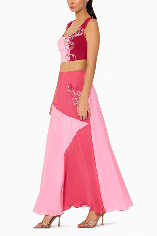 Pink Corset Top Set