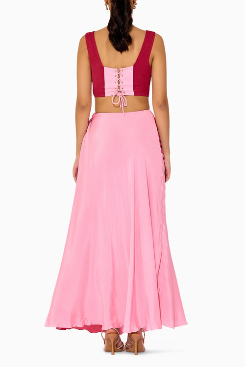 Pink Corset Top Set