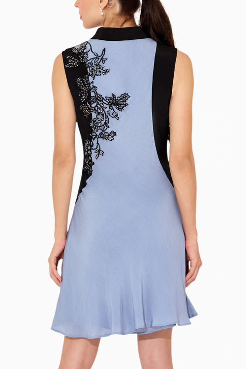 Grey Black Flared Dress