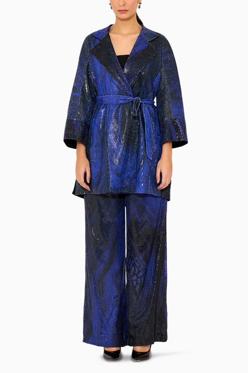 Black Sequin Trench Coat