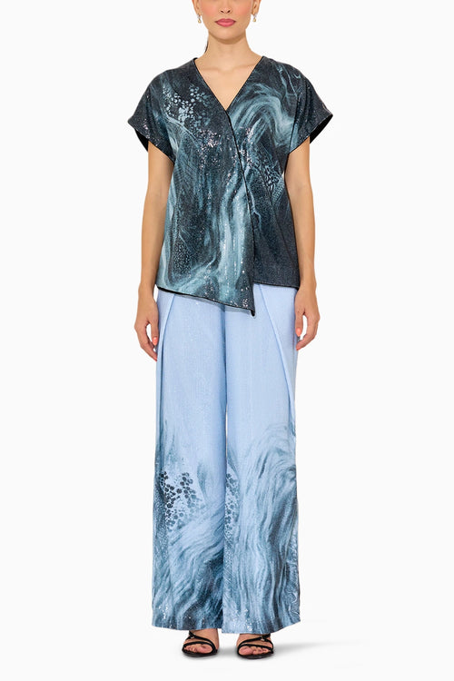 Black Sequin Vest Pant Set