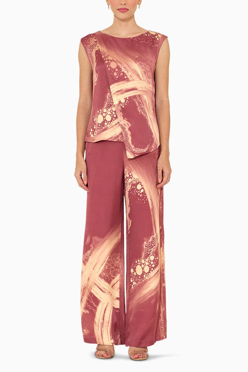 Ruby Wine Printed Co-ord Set