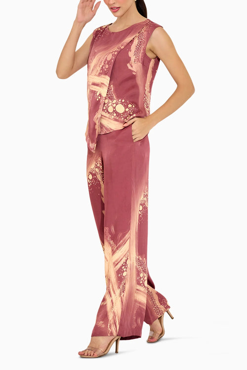 Ruby Wine Printed Co-ord Set