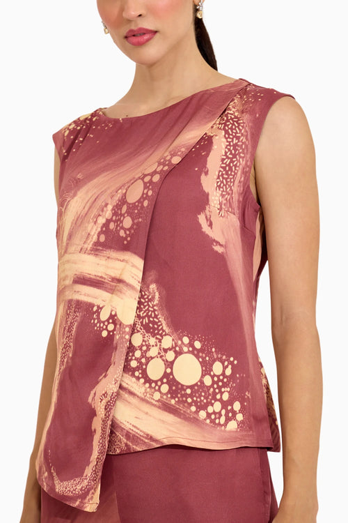 Ruby Wine Printed Co-ord Set