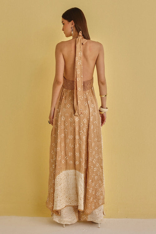 Golden Shibori Bandhani Kurta Set
