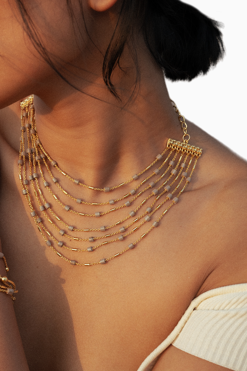 Gold Cascade Choker