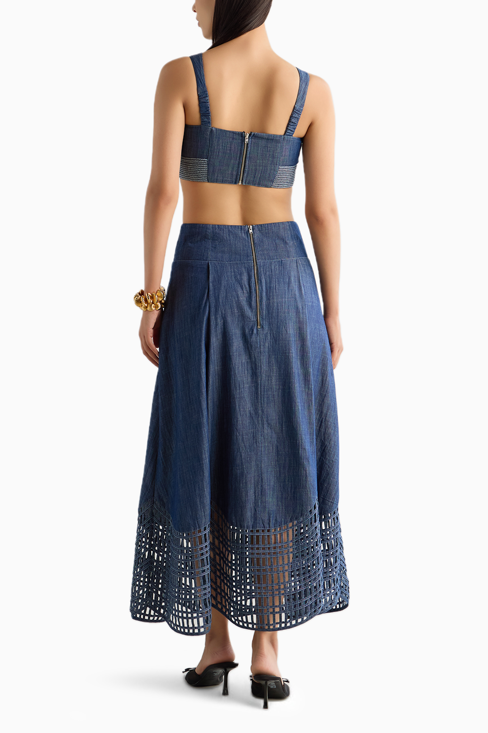 Denim Bralette & Skirt Set