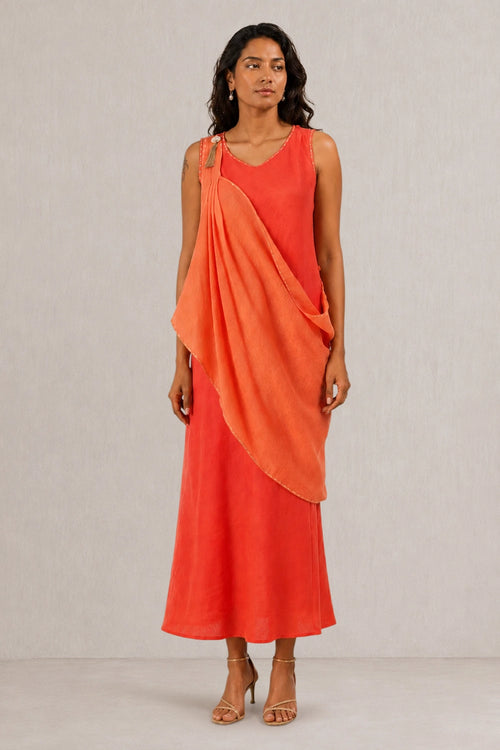 Coral Crush Santorini Dress