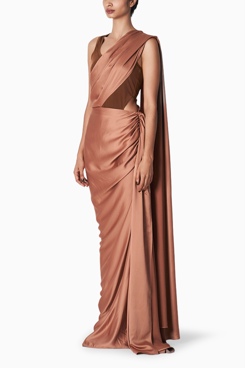Kaai Brown Sari