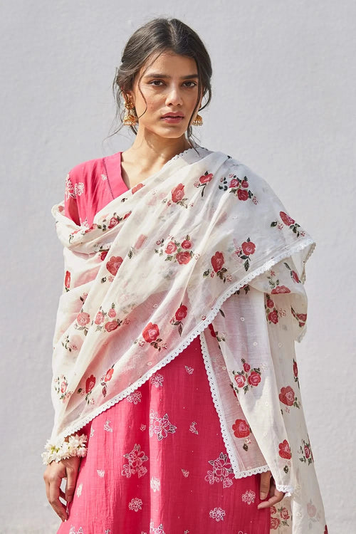 Embellished Handwoven chanderi Kurta Set