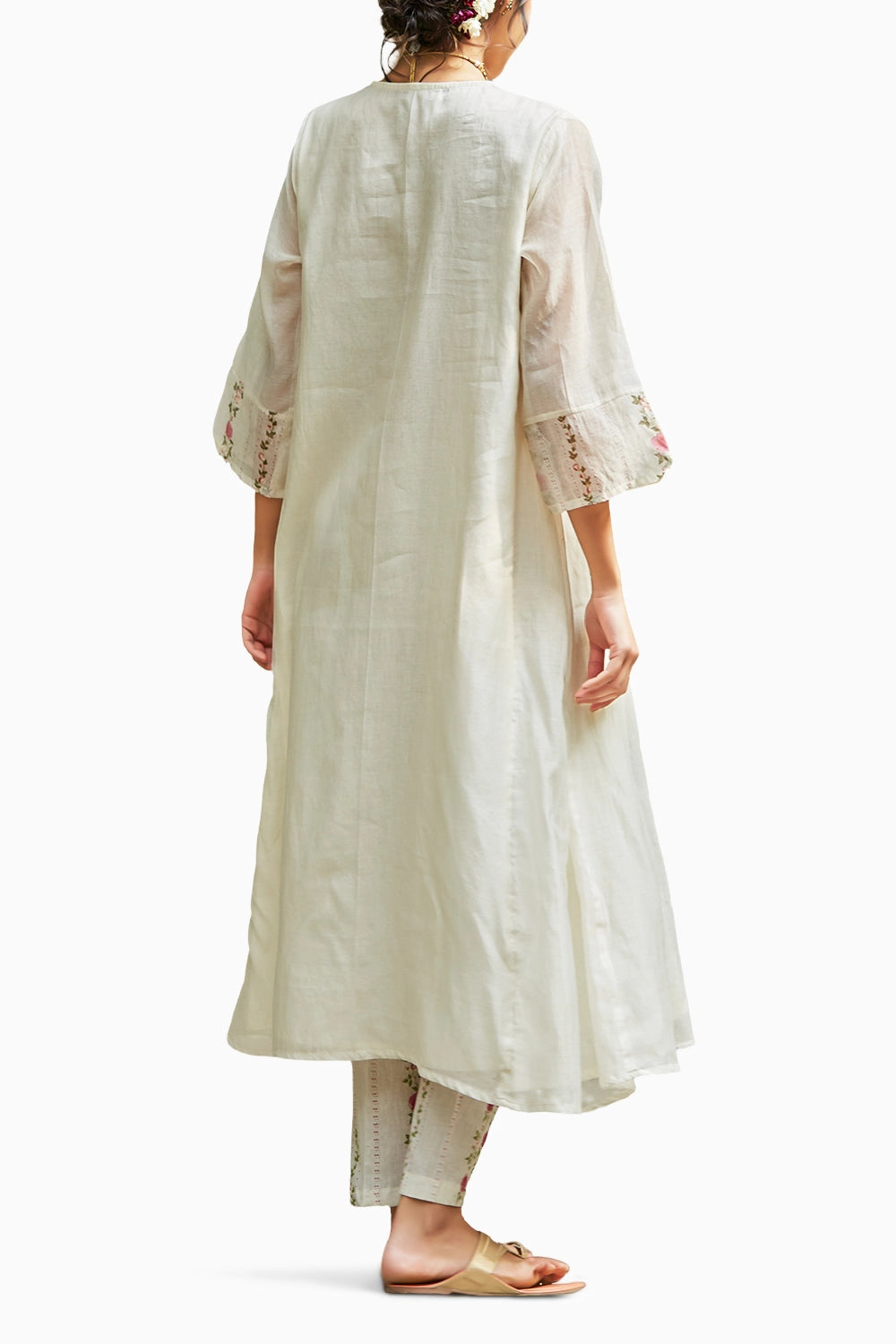 embellished Ivory Chanderi Kurta Set