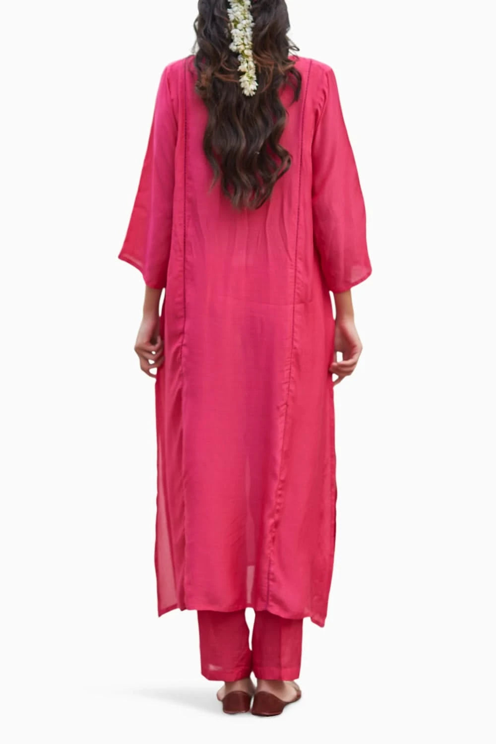 Handwoven Cotton Silk Roseate Kurta Set