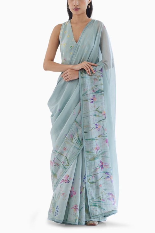 Cherished Times Seafoam Saree