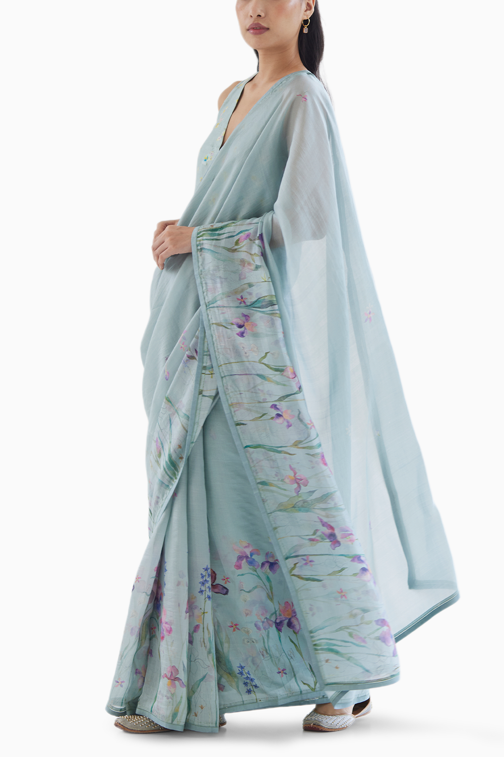 Cherished Times Seafoam Saree