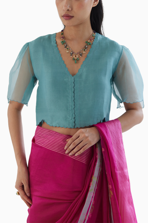 Fleeting Moments Blue Blouse