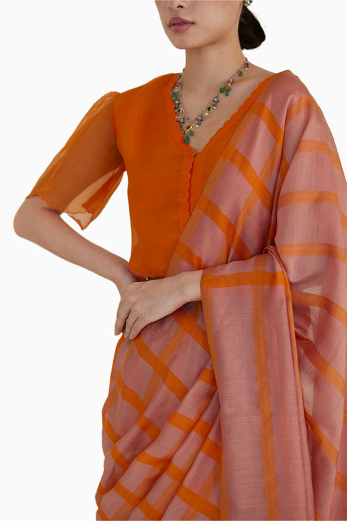 Hopscotch Checks Saree