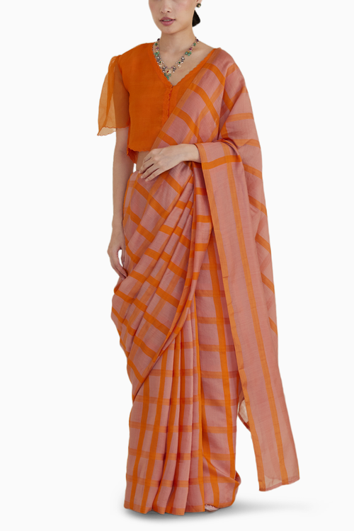 Hopscotch Checks Saree