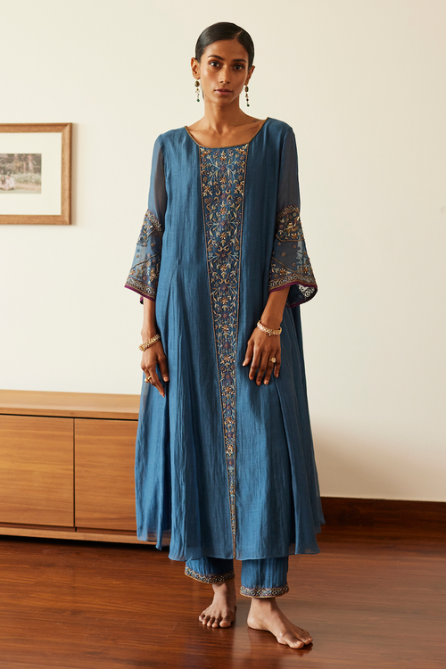Blue Adree Kurta Set