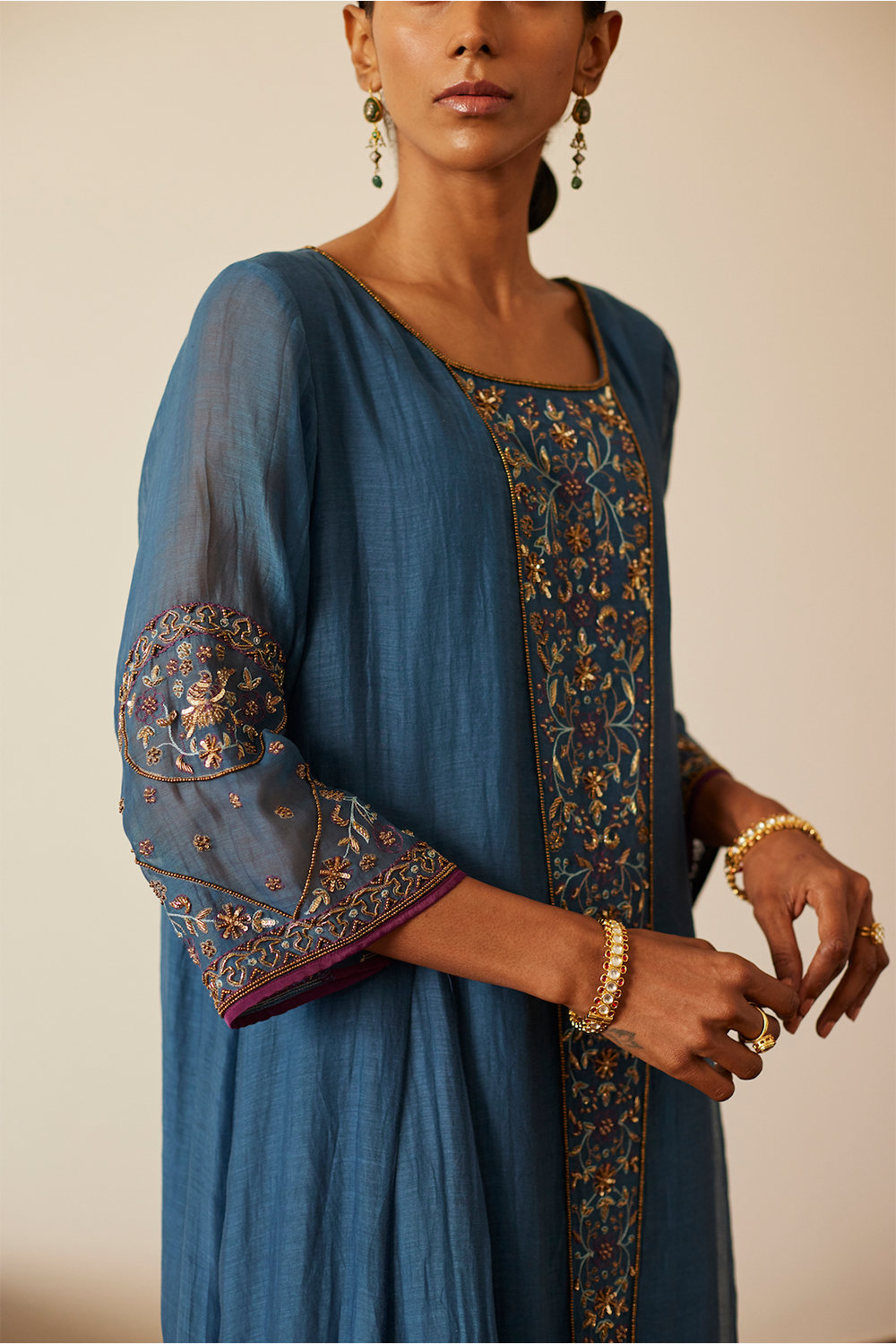 Blue Adree Kurta Set