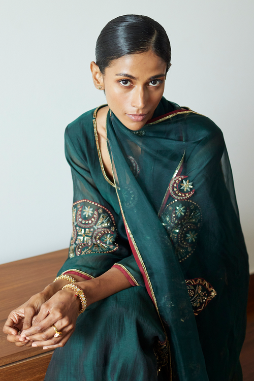 Green Shashi Stole