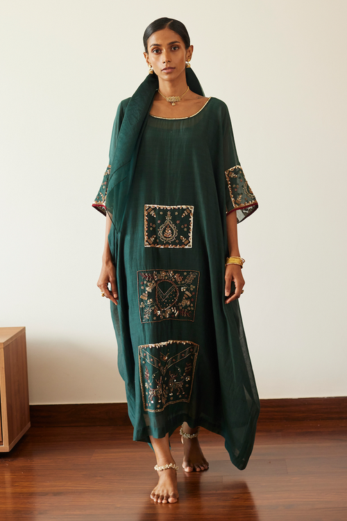 Green Akaari Kaftaan