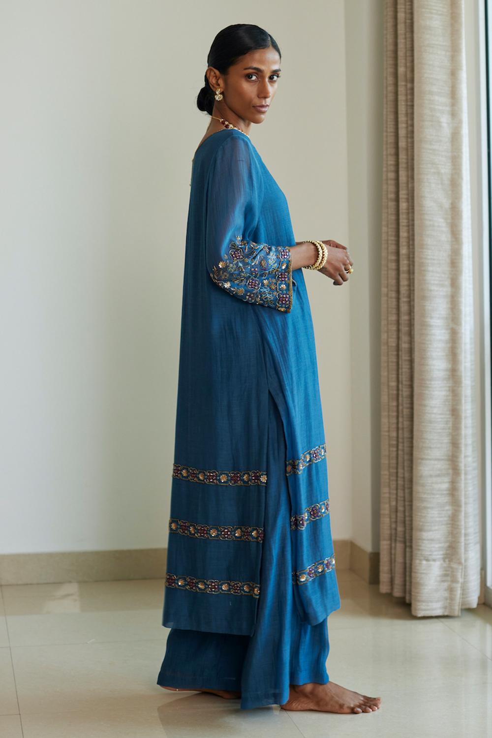 Blue Rekha Kurta Set