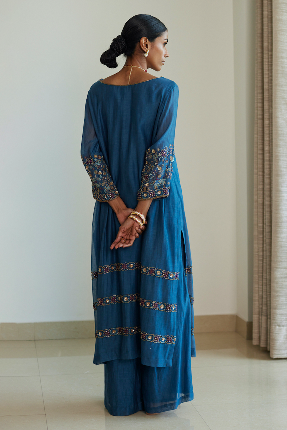 Blue Rekha Kurta Set