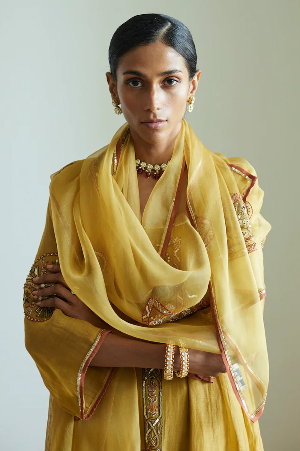 Yellow Shashi Stole