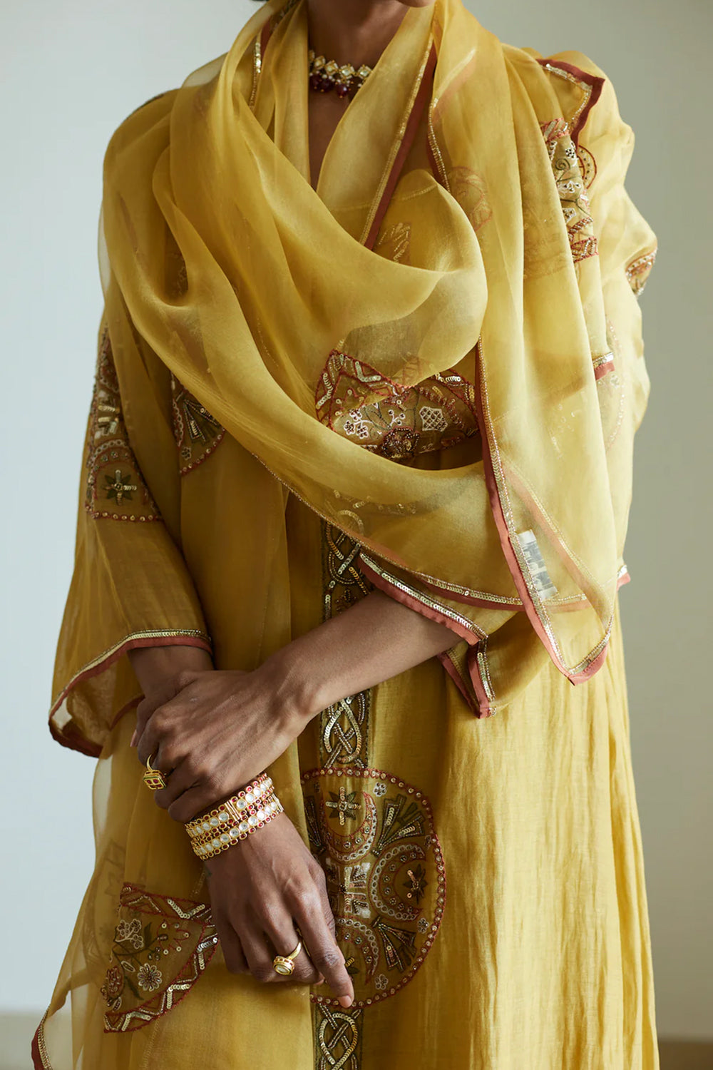 Yellow Shashi Stole