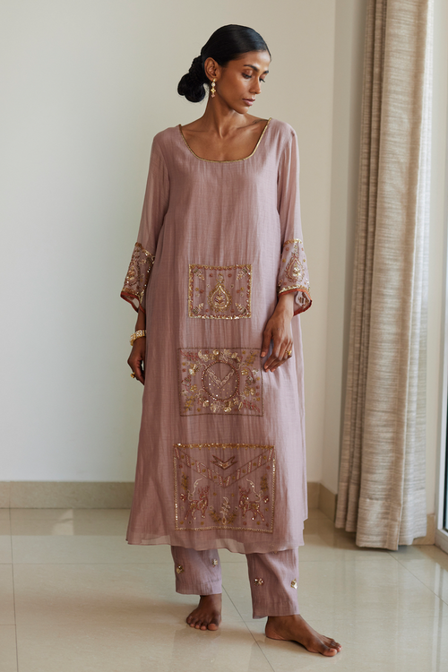 Grey Akaari Kurta Set