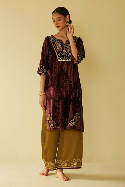 Purple Meera Kurta Set