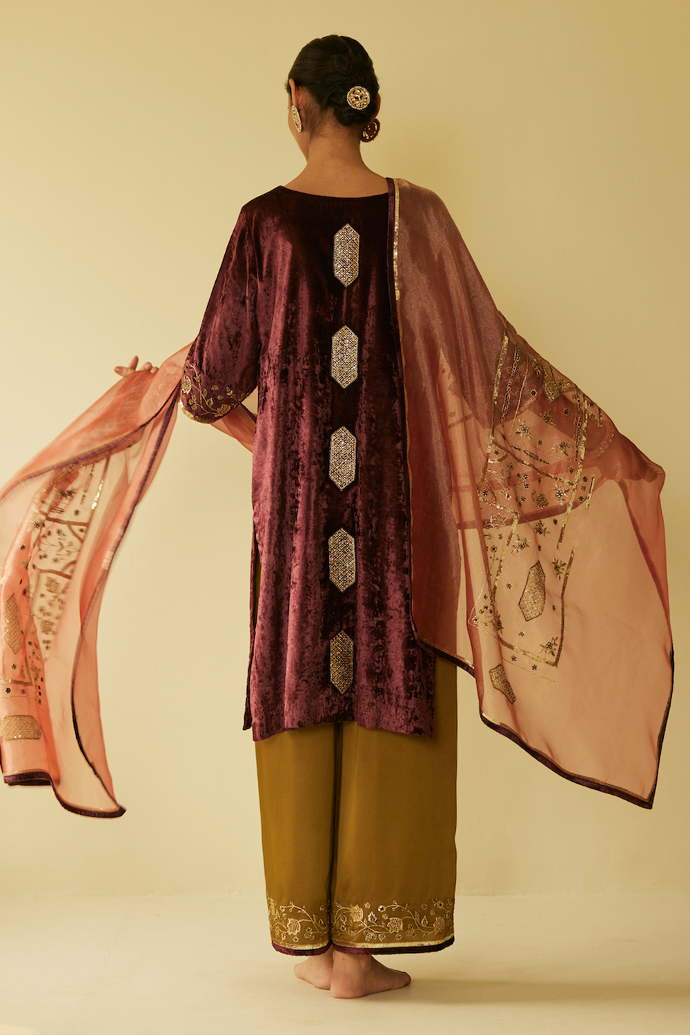 Peach Meera Tissue Dupatta