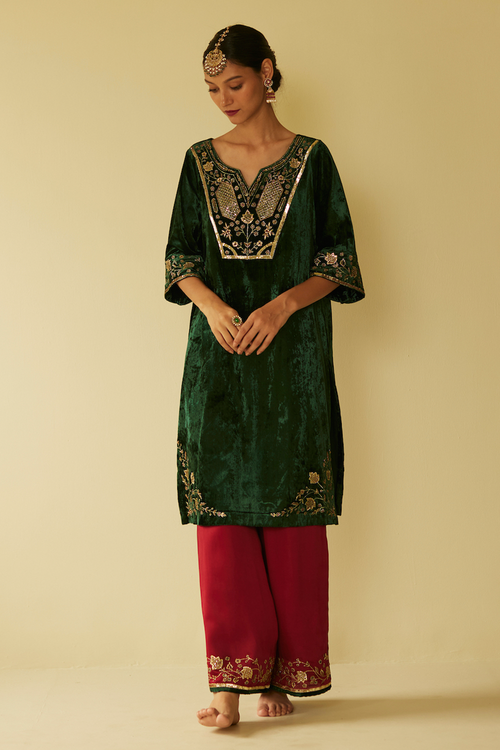 Green Meera Kurta Set