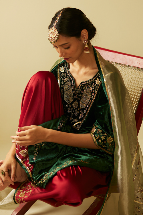 Green Meera Kurta Set