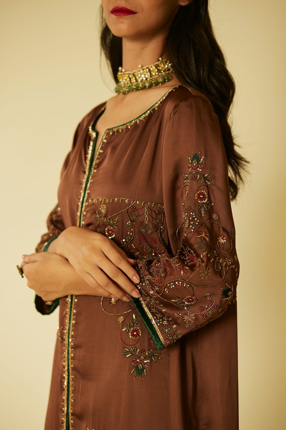 Brown Farida Kurta Set