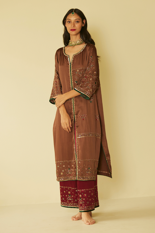 Brown Farida Kurta Set