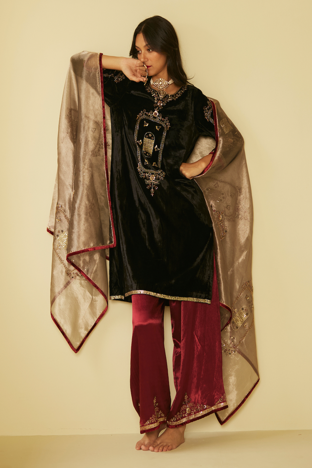 Silver Dareecha Tissue Dupatta