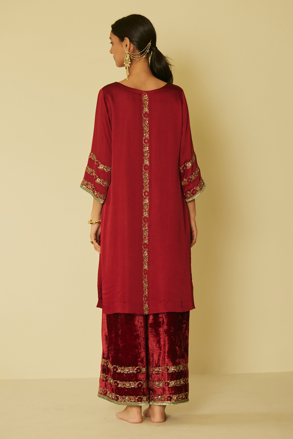 Red Arya Kurta Set