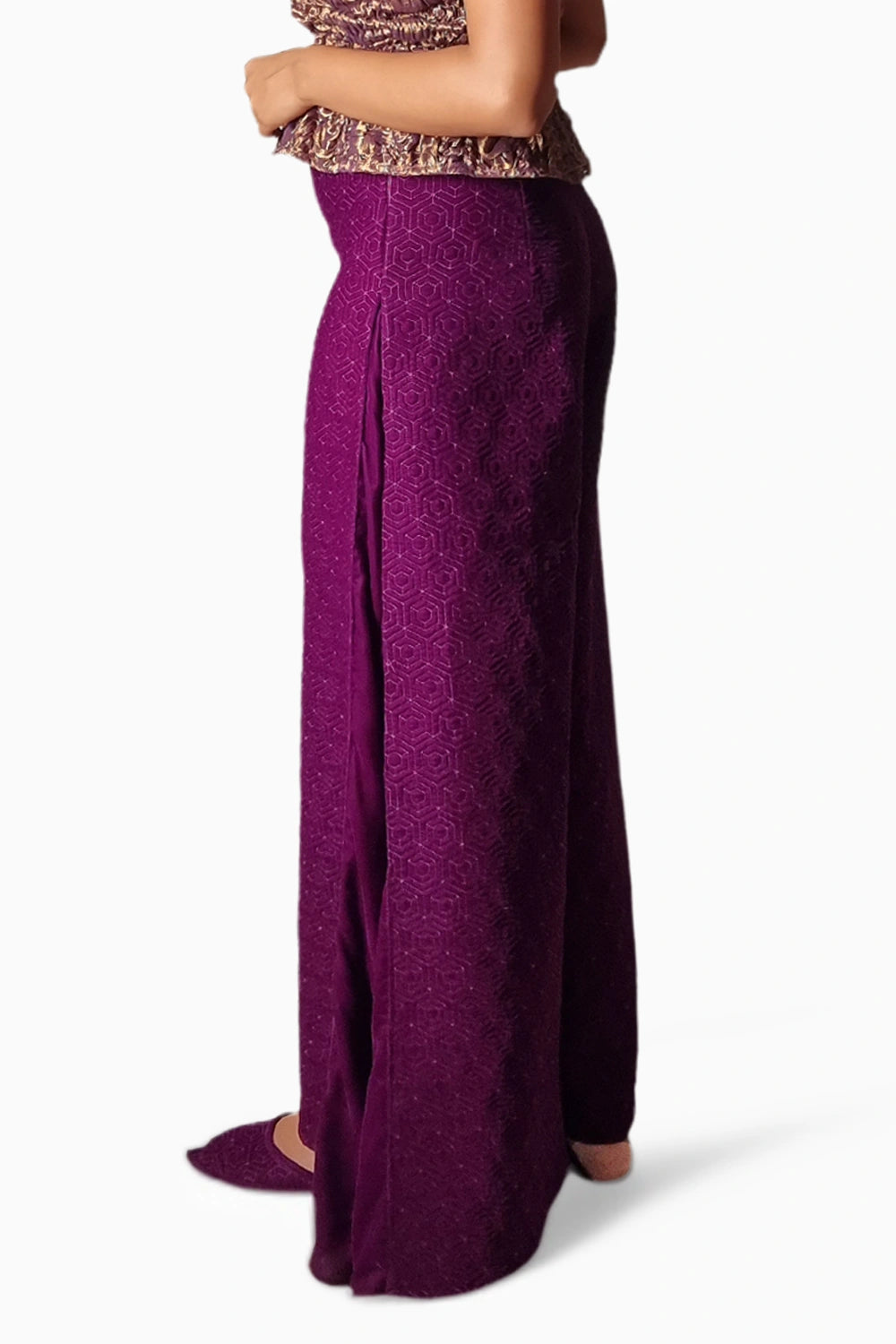 Purple Velvet Extra Wide Pants