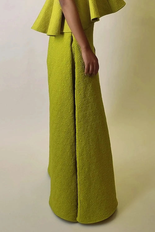 Chartreuse Tonal Hexagon Pants