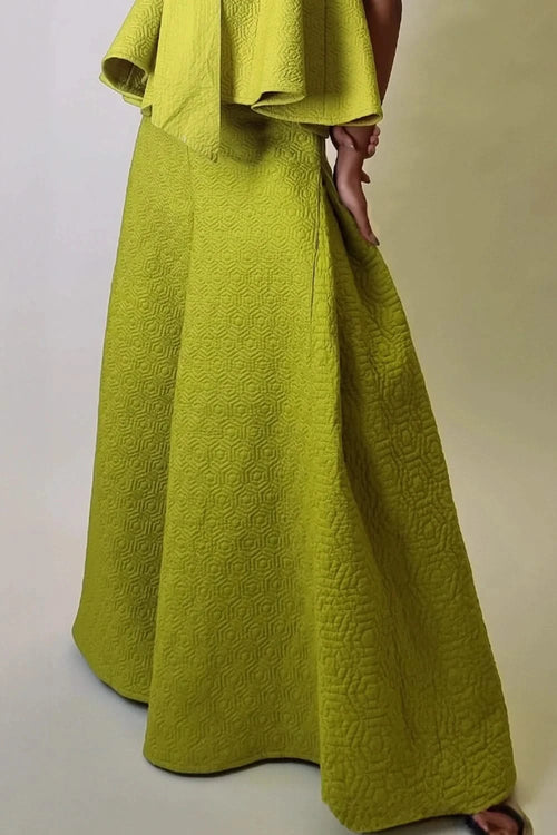 Chartreuse Tonal Hexagon Pants
