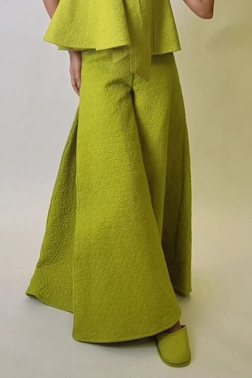 Chartreuse Tonal Hexagon Pants